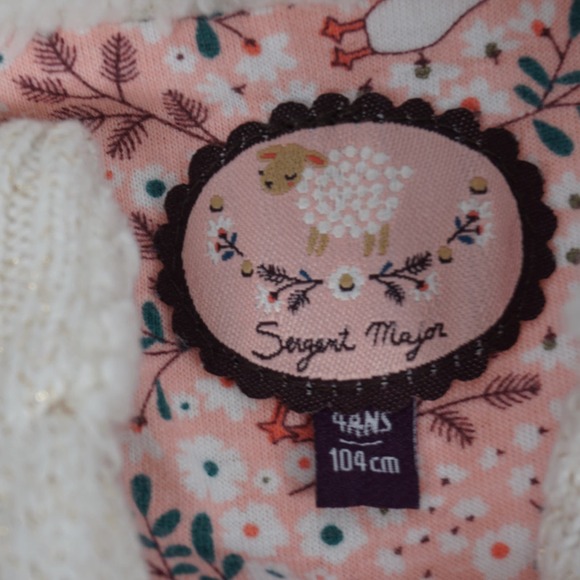 Sergent Major Bobble Knit Mock Neck Cozy Cardigan Cream Metallic Girls Sz 4 - Picture 5 of 8